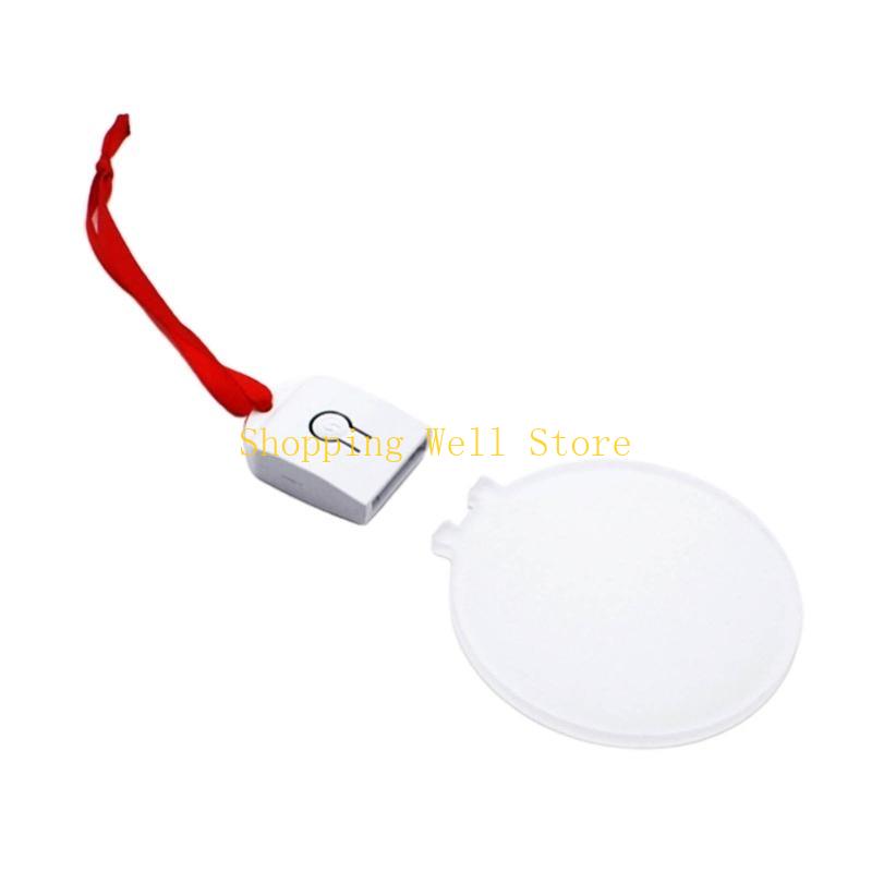 KX4B Clear Round Acrylic Sublimation Ornament Blanks with LED Light DIY Christmas Decor