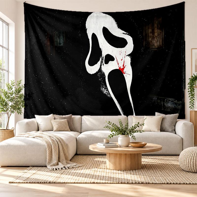 Scream Ghostface Wall Tapestry Home Decor Hanging Cloth Art Background Tapestry for Bedroom