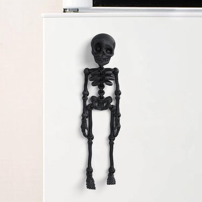 

1Pc Magnetic Poseable Skull Fridge Magnet Funny Halloween Gift Easter Kitchen & Dining Decor Home Accessory, Quirky Decor