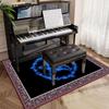 Mystical Blue Star Pentagram Rug, Cosmic Pattern Carpet with Intricate Border, Non-Slip Floor Mat , Meditation Space Decor