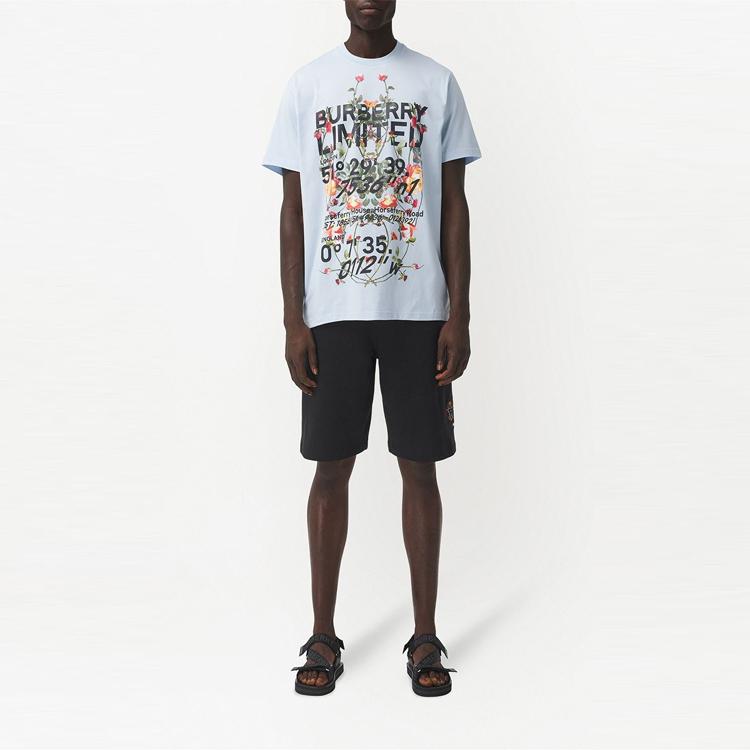 Burberry T Shirt Unisex Light Blue 80374681
