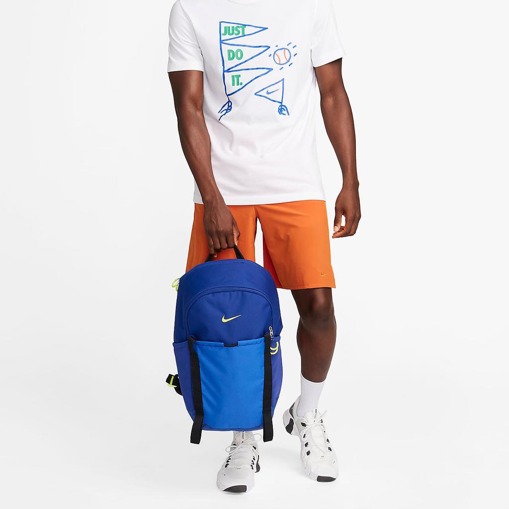 New Nike Fabric Backpack Regular Unisex Dark Royal Blue & Original Green DJ9678-455