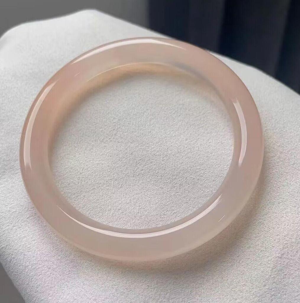 Translucent Pink Lotus Root Jade Bracelet for Women