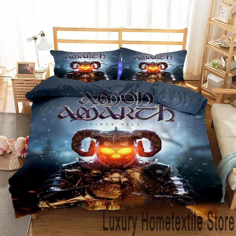 3D Print Fashion Amon Amarth Bedding Set Double Twin King Duvet Cover Comforter Pillowcase Boys Girls Adults Bedroom