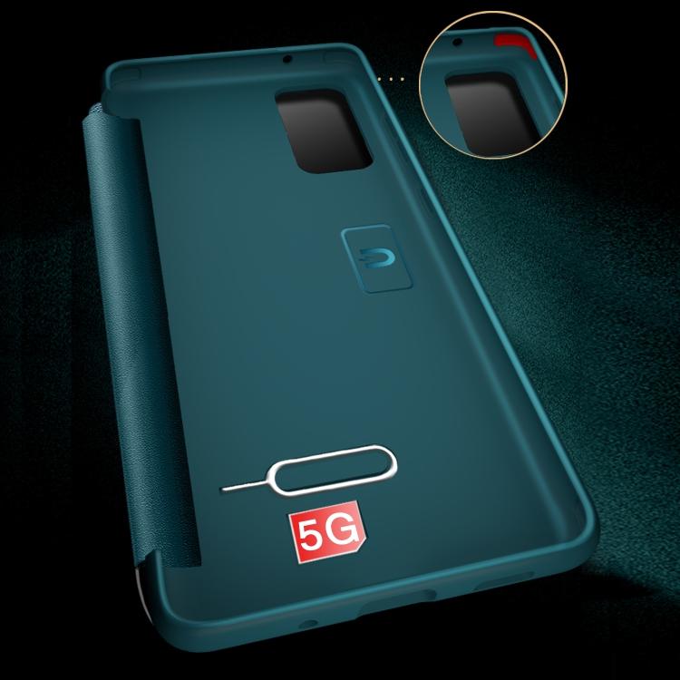 S20 Galaxy Für Samsung Fe Seitenfensteransicht Stoßfest Horizontaler Klapp-Lederkoffer lila
