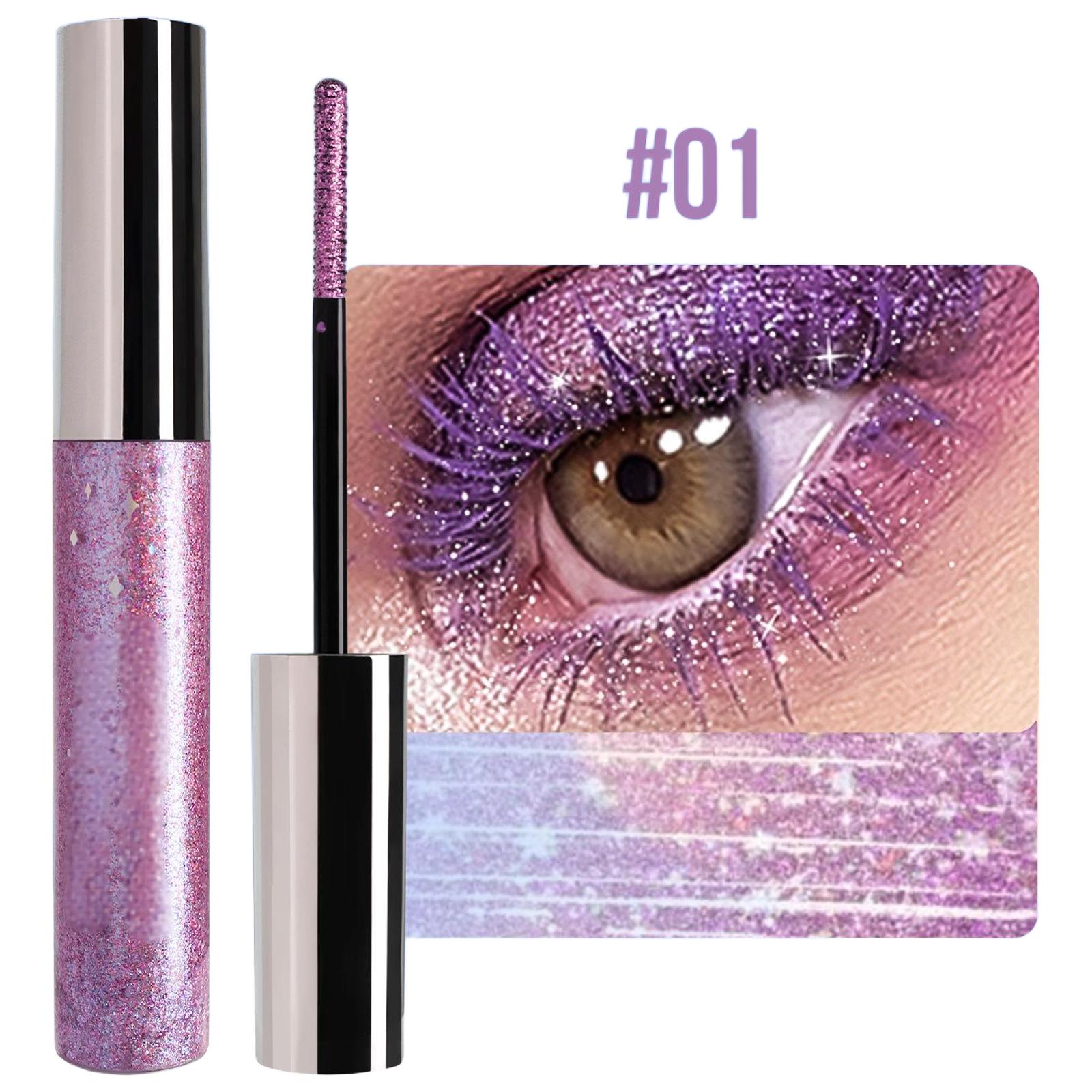 

Женская и девчачья цветная блестящая тушь для ресниц кремовая стойкая водостойкая спиральная кисточка для макияжа инструмент для ежедневного использования, легко наносится One Size