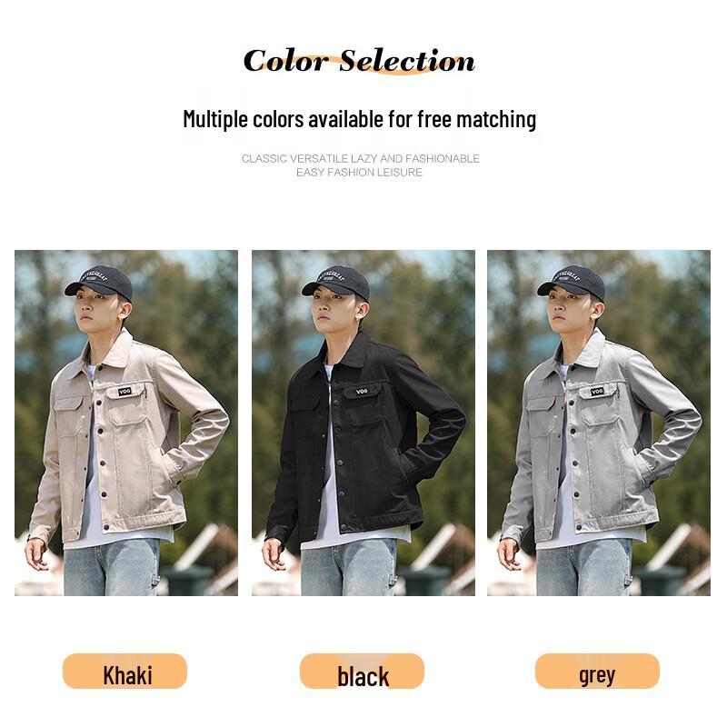 JEEP SPIRIT Men's Casual Lapel Utility Jacket
