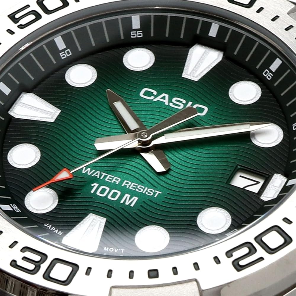 Casio Standard Analog Quartz Men's Watch MTD-140D-3AV Metal Band Green Overseas Model