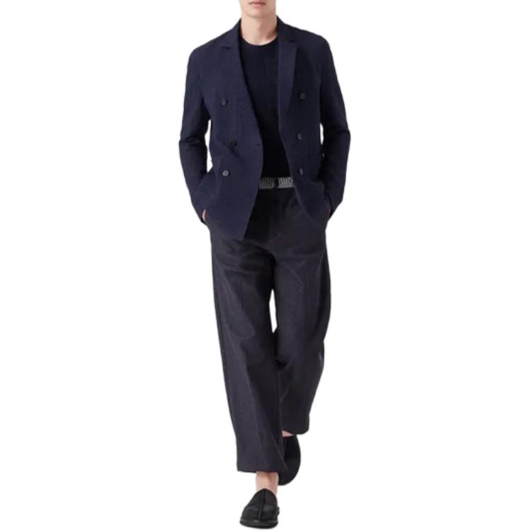 Emporio Armani Business Suits Men's Dark Blue Suit Collar Moderate Business Suit I1G850-I1134-922