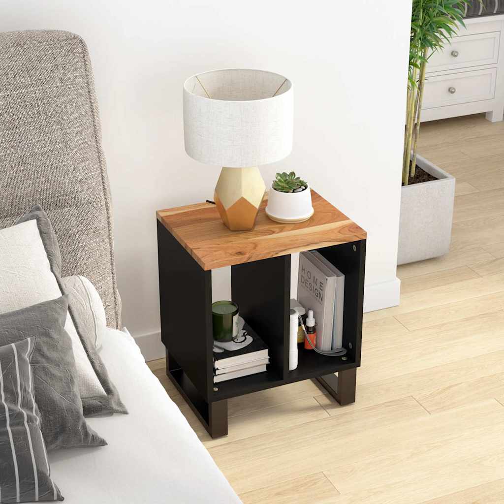 Side Table 40x31x46 cm Solid Wood Acacia & Wood Material