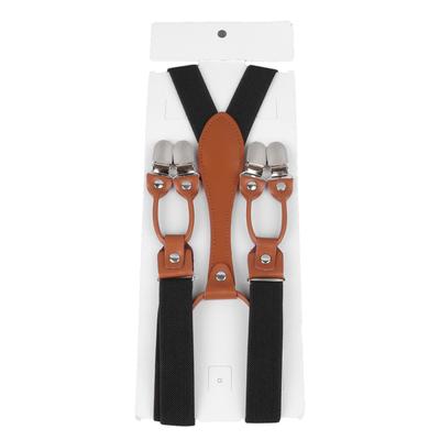 Hosenträger für Herren, doppellagig, verstellbar, elastisch, bequem, strapazierfähig, für Männer, männlich, Schwarz