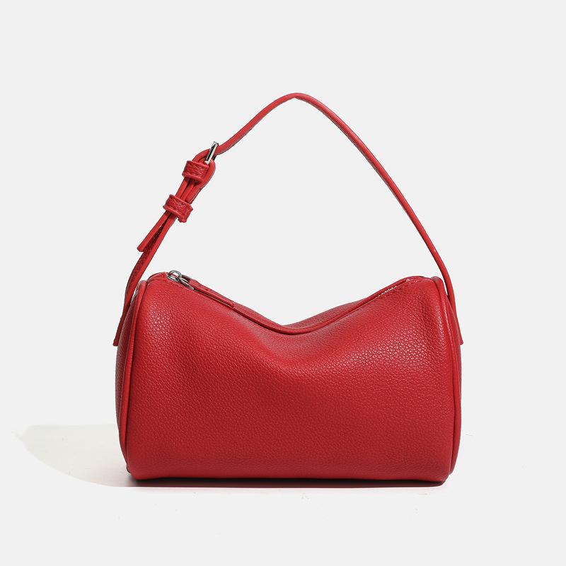 High-quality Texture Boston Pillow Bag - Simple Crossbody Bag with Shoulder Strap for Carrying Under The Arm