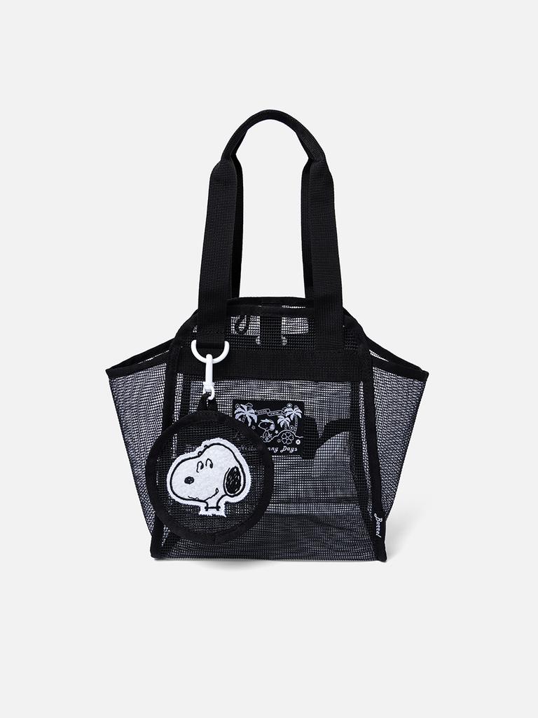 BARREL Pnts Snoopy Mesh Tote Bag 4L Black (B6Suabg070Blk)