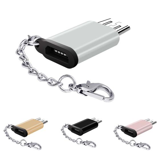 Universal OTG Adapter Type-c To Micro Adapter V8 Aluminum Alloy for Android with Keychain