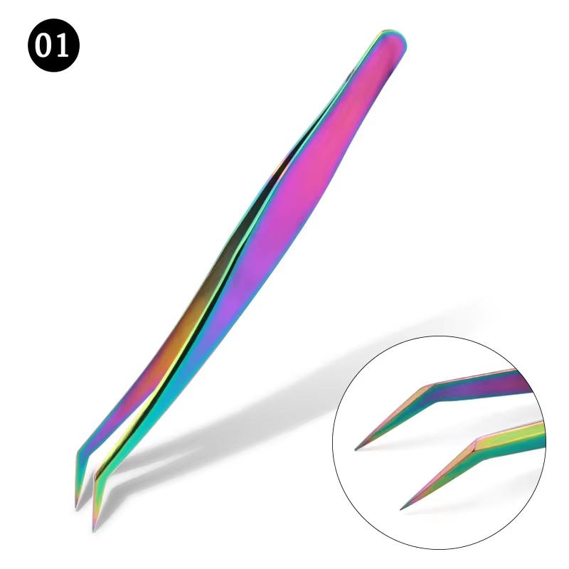 New Designed Isolation Lash Extension Tweezers High Precision Stainless Steel Curved Tip Tweezers Quick-Separator Makeup Tools