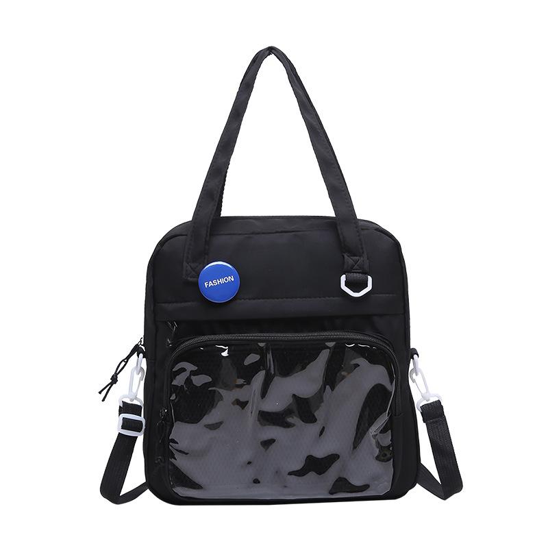 2025 Winter New Leisure Bag Messenger Daily Versatile Transparent Baby Bag Shoulder Canvas Large-capacity Campus