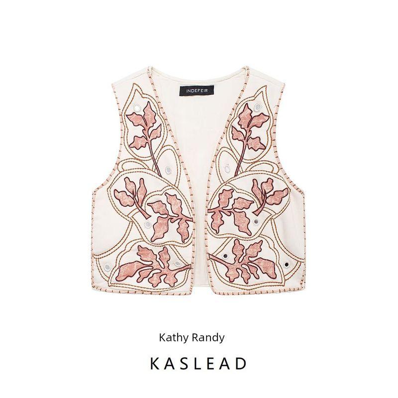 Kaslead New Arrival Women's Clothing Fashion Style Fashion Mirror Surface Result Decoration Embroider Vest 3798803