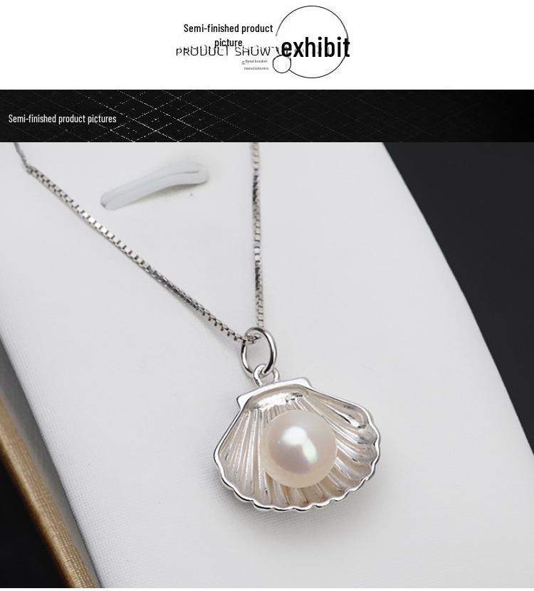 S925 Silver Pendant Shell-Pearl DIY Jewelry Component