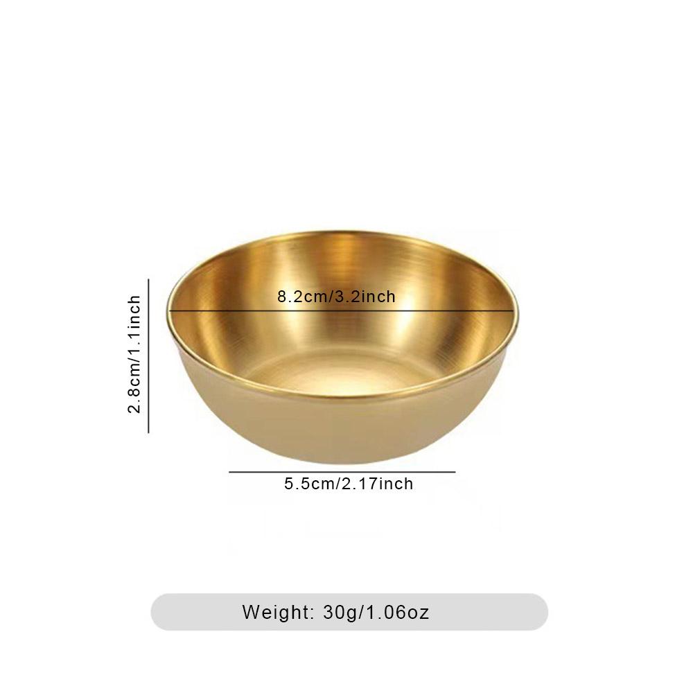 8 Stück/Set Gold Edelstahl Goldene Saucenschalen Vorspeisen Gewürz Servierschalen Sets Tablett Gewürzplatten Küchengeschirr