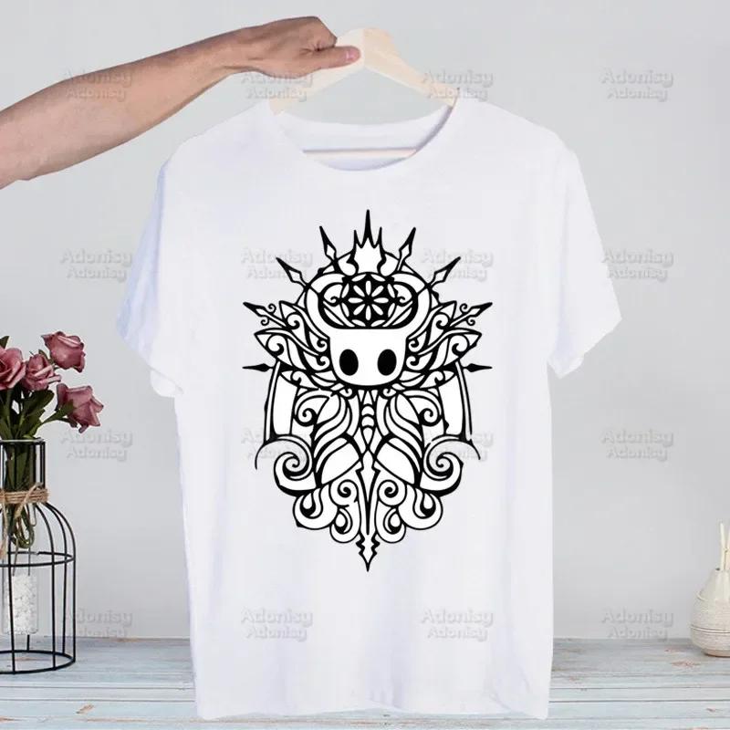 Hollow Knight Game Shirt Funny Vintage Crew Neck Men's Hollow Knight Anime T-Shirt Women Top Tee Streetwear