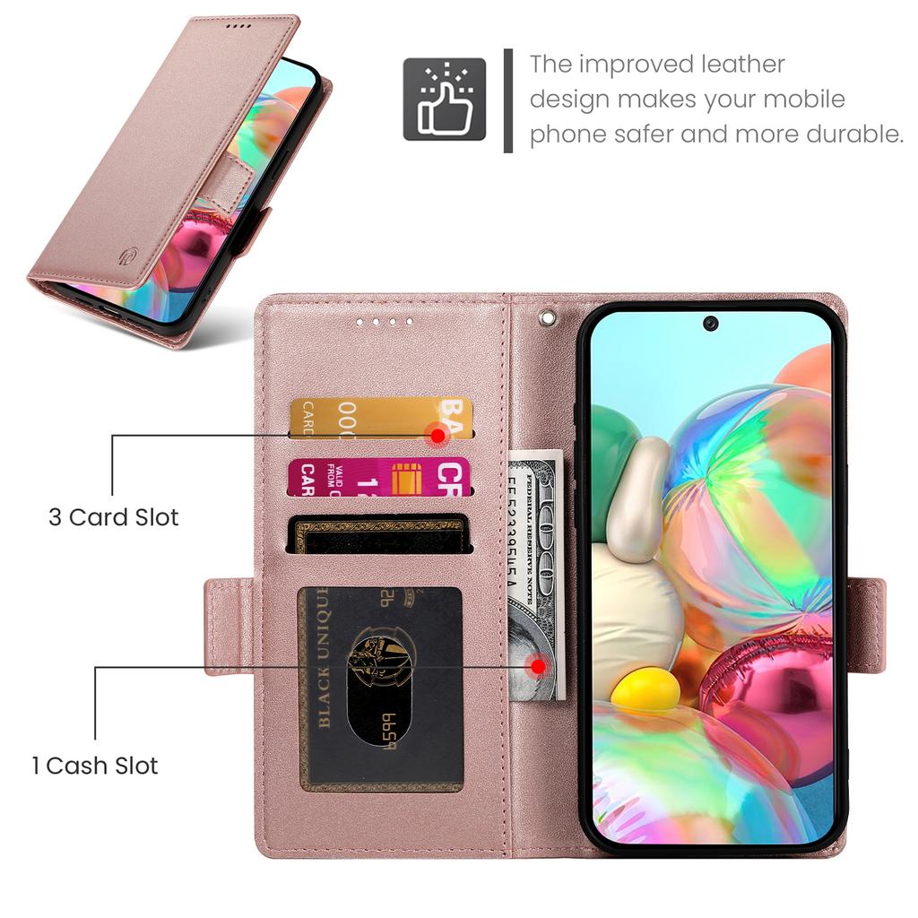 DF-010 For Google Pixel 9a Stand Case PU Leather Wallet Phone Cover