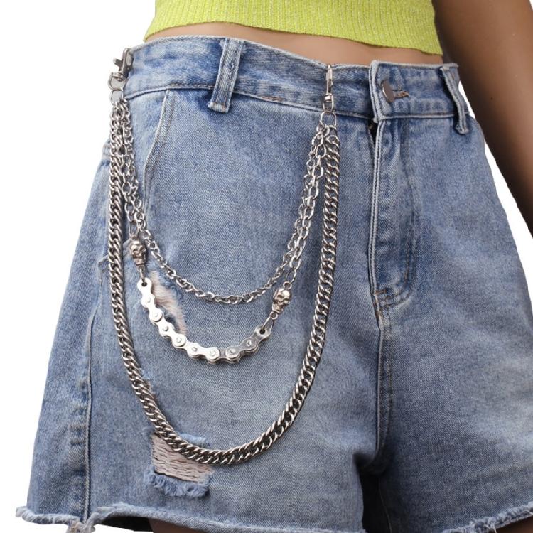 Punk Side Chain Trendsetting Halloween Cobweb Pant Jewelry Layered Body Chain Trousers Street Clothing Accessories