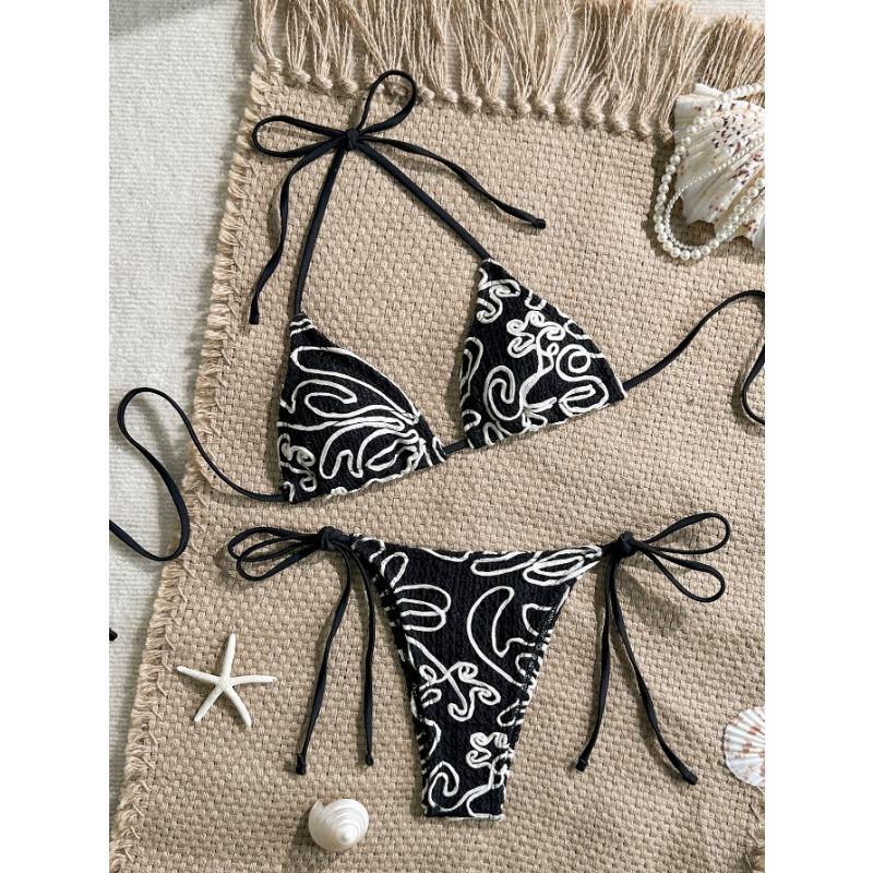 Sexy Solid Color Women Three Piece Bikini Swimsuit For Summer Vacation