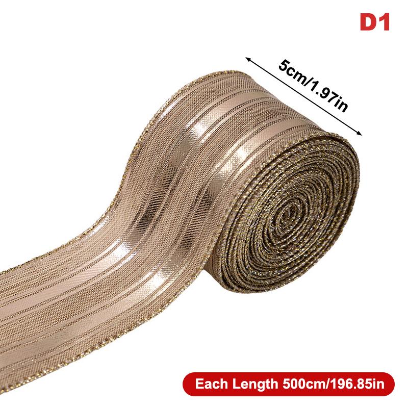 5M Christmas Ribbon Diy Christmas Tree Decoration Wreath Decoration Christmas Tree Snowflakes Snowman Pattern Xmas Holiday Decor