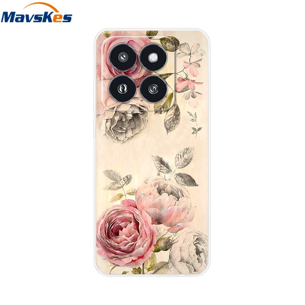 Phone Case For Xiaomi 14 Pro Case Soft Clear Painted Silicone Bumper Capa For Xiaomi 14 13T Mi 13T Pro Protect Transparent Cover