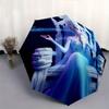 Elsa Queen of Ice Crystal Magic Cartoon Umbrella, Portable 3-Fold Compact Umbrella, Suitable for Camping, Hiking and Travel, Ideal Easter Bi