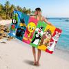 Looney Tunes Printed Swim Towel, Portable Water Absorbent Towel for Beach Camping Daily Bathroom Use