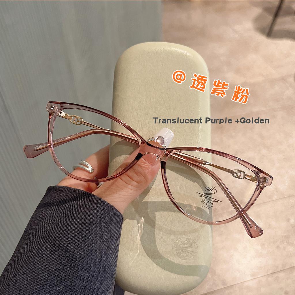 Material Glasses Frame Men Cat Eye Shape Blue Light Blocking Eyeglass For Women New Stylish Woman Glass