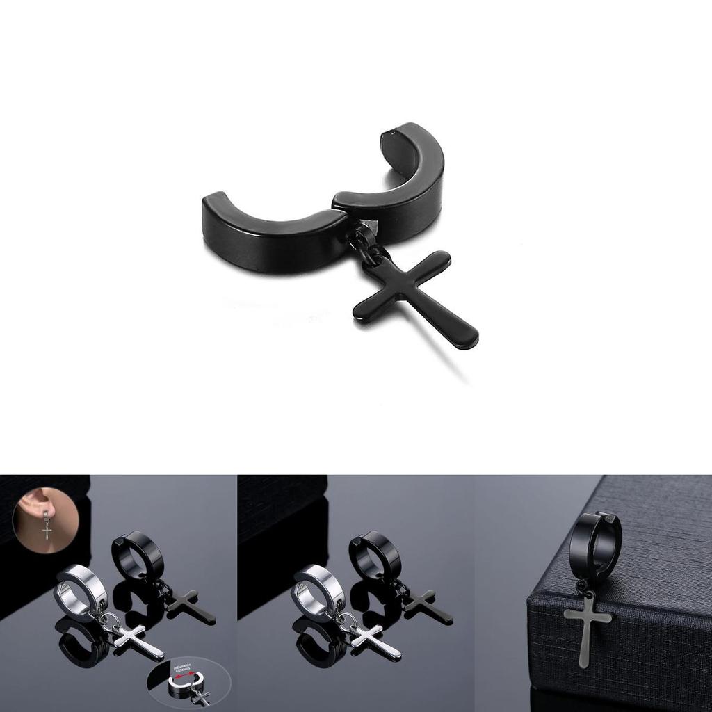 Kreuzanhänger Ohrring Climber Mit Poliertem Edelstahl Für Männer Frauen