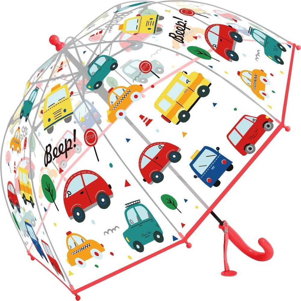 Transparent Long Handle Umbrella Easy Grip Hook Kids Umbrella Lightweight Dome Umbrella  Children