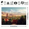 1 Piece of Moroccan Night Scene Background Fabric, Made of Polyester, 100% Pure. Sacred Mountains and Desert Scenery.