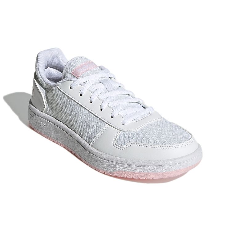 Adidas Neo Hoops 2.0 Round Toe Comfortable Non-Slip Breathable Low-Top Basketball Shoes Women sneaker White Pink GY7529