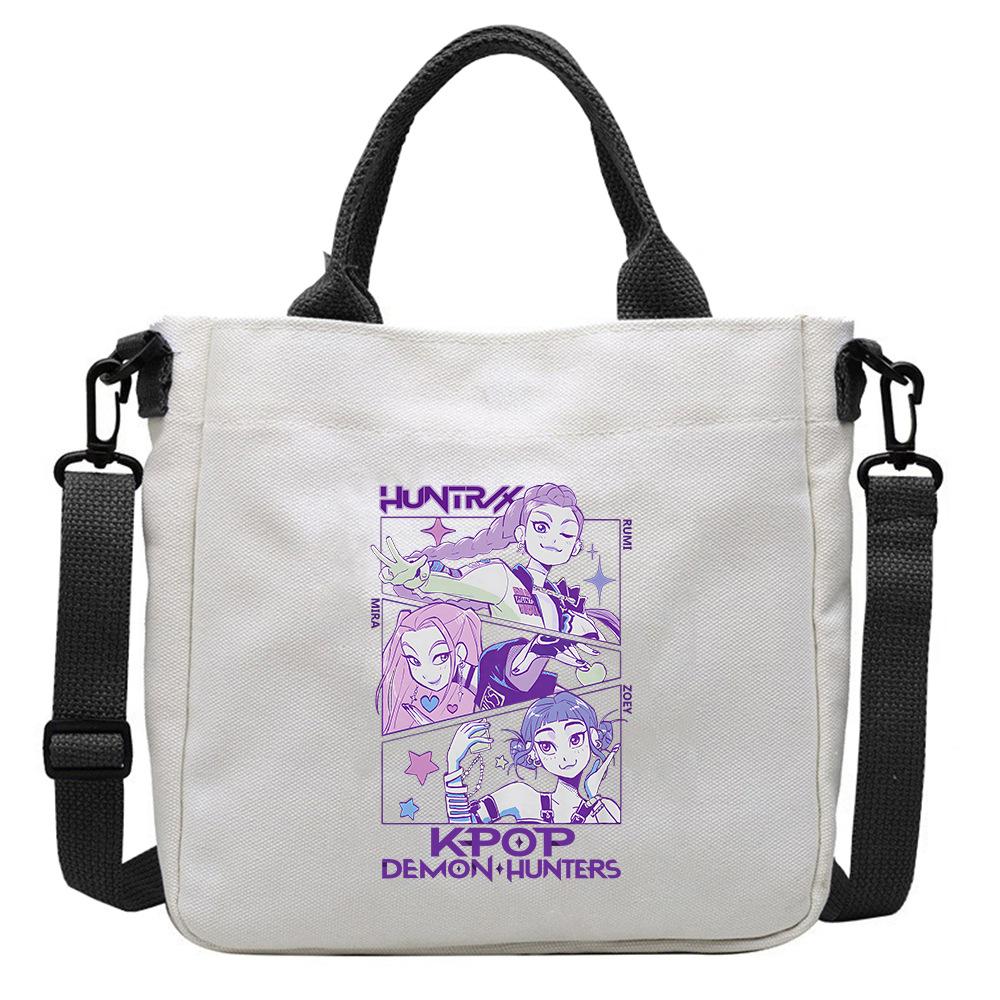 New Popular Movie Kpop Witch Hunting Girl Group Canvas Bag Student Messenger Bag Detachable Shoulder Strap Handbag KTY