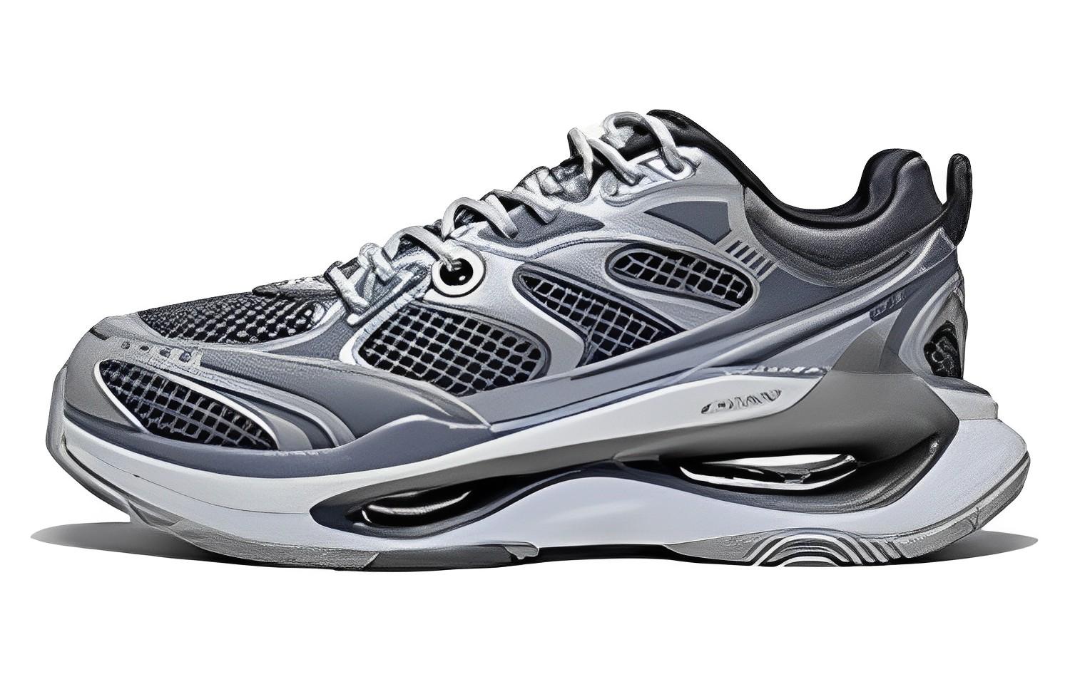 Li Ning Exceed Infinity Нескользящие, Износостойкие, Дышащие Низкие Спортивные Повседневные Кроссовки Мужские Серые AZGT003-3 39.5