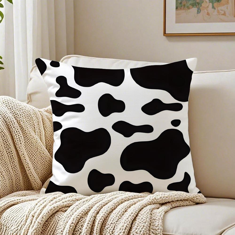 New Black White Geometric Design Pillow Case Double-Sided Plush Sofa Cushion Covers Organic Breathable Invisible Zipper
