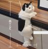 Realistic Cat Figurine, Interior Design Accessory, Soothing Gift, Cute Gift for Cat Lovers, Plush Toy (White x Black)