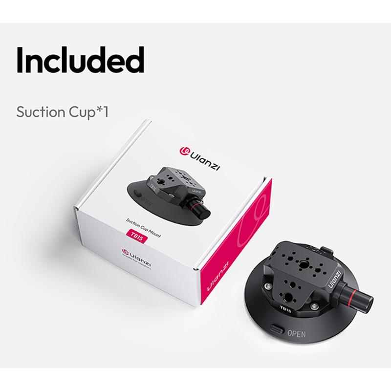Ulanzi TB15 Camera Suction Cup Car Holder Mount for Gopro Insta 360 DJI Action Camera Phone DSLR with 1/4 3/8 360° Adjustable Suction cup