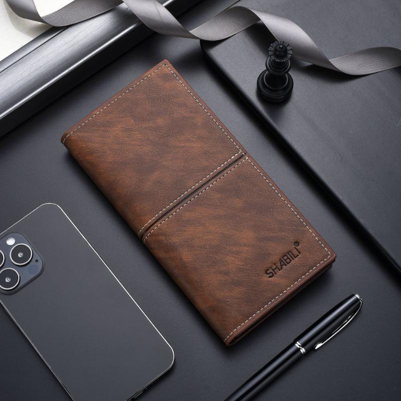 Business Ultra-thin Long Wallet Creative Multi Slot Wallet Men's Card Foreskin Clip