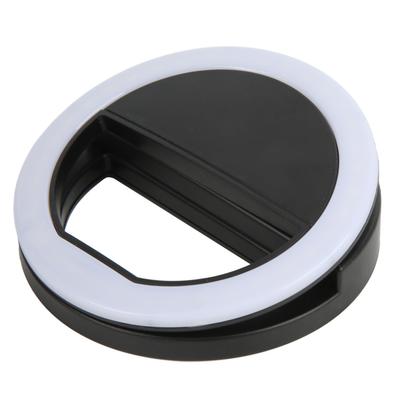 Luce ad anello per selfie Illuminazione a 360 gradi Luce morbida senza riflessi Spessore 0,4 pollici Morsetto Ampiamente usato Mini anello