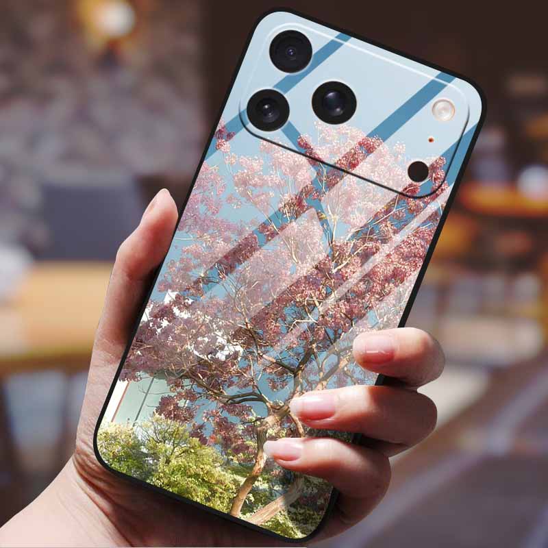 Phone Case for Iphone 17 Pro Max Iphone17 Air Tempered Glass Hard Back Cover Bumper 17pro Funda Cartoon Anime Fashion Pattern