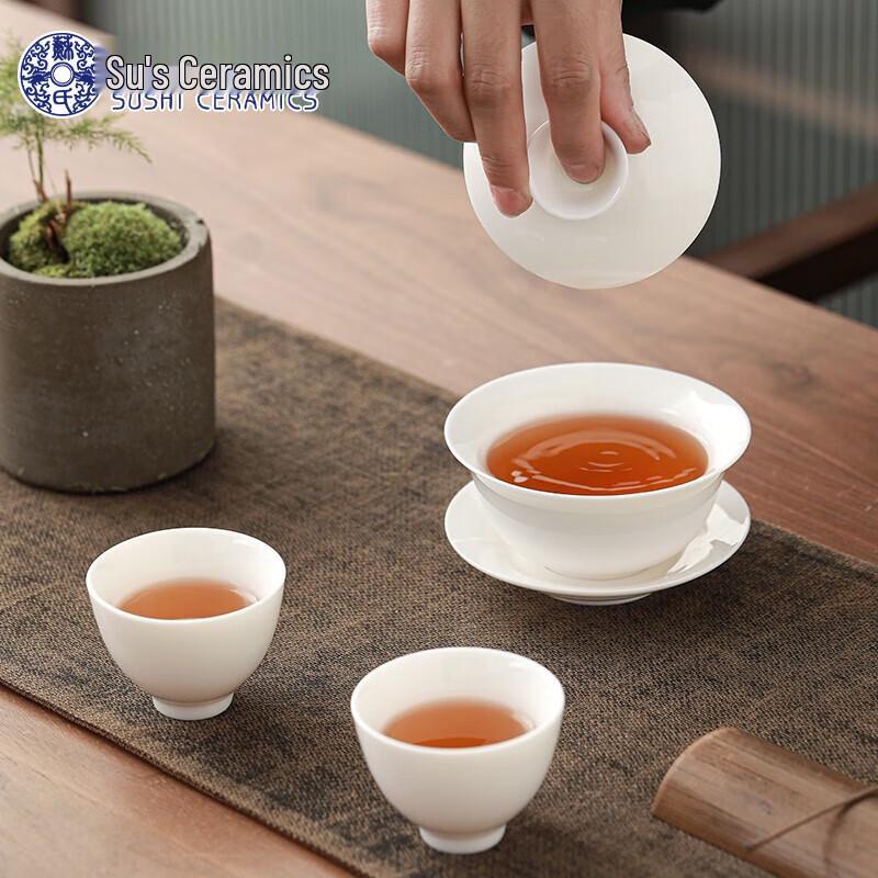 Dehua White Porcelain Gaiwan Kung Fu Tea Set