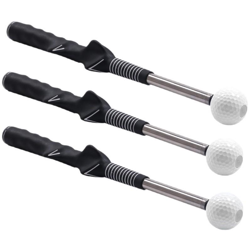 Golf Swing Trainer, Adjustable Length Swing Practice Aid with Sound Feedback, Portable Training Stick for Beginners