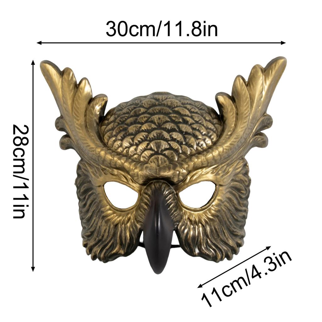 Halloween Novelty Owl Half Face Mask Animal Masquerades Mask Festival Atmosphere Party Dress Up Cosplay Costume Props