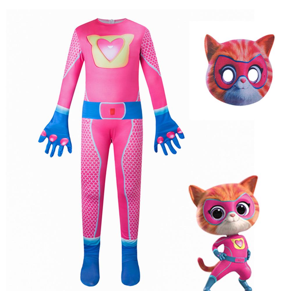 SuperKitties 5-Piece Halloween Jumpsuit Costume for Stage Performance