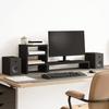 VidaXL Monitor Stand and Desk Organizer Engineered Wood, Adjustable Monitor Riser, Screen Stand 854734