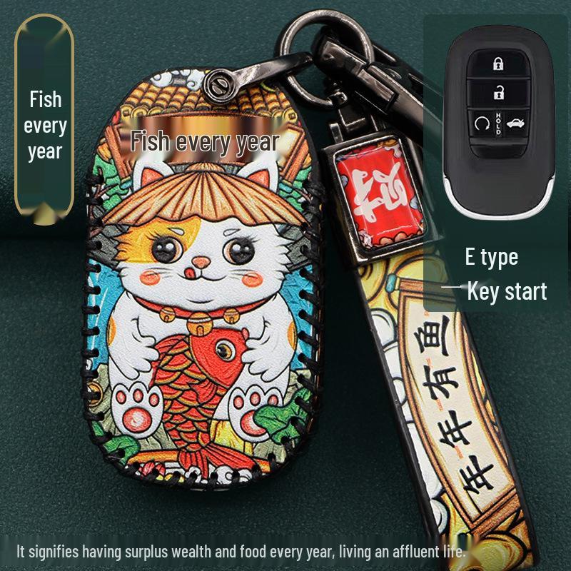 CRV Key Case for 11th Gen Accord, Civic, XRV, Haoying, & Xingge Remote Control Shell Buckle Set